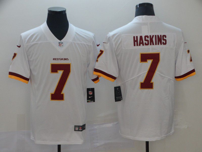 Men Washington Red Skins #7 Haskins White Nike Vapor Untouchable Limited Player NFL Jerseys